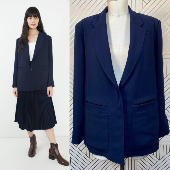 Rachel Comey Jackets & Blazers - Rachel Comey Andes Blazer in Navy Blue Georgette